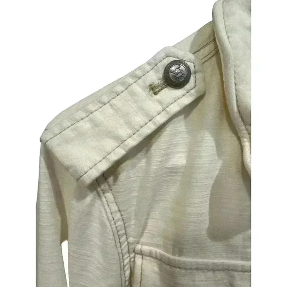 Free People Military Button and Zip Up Winter Jacket in Ivory, Size SP, NWT - Picture 6 of 12